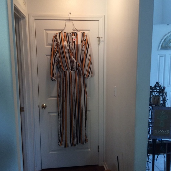 🎆HURRY🎆Cute! Candy Stripe Jumpsuit Cross-Top - Picture 3 of 6